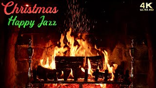 🔥 Christmas Fireplace w Happy Jazz Christmas Music 🔥 Instrumental Upbeat Christmas Jazz Ambience [upl. by Sy]