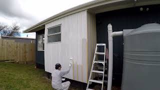 Renovation Repainting Primer Sealer Undercoat Use a roller housepainters exteriorpainting [upl. by Wilkie996]