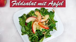 herbstlicher Feldsalat mit Apfel und karamellisierten Zwiebeln  vegetarische Vorspeise [upl. by Sonaj]