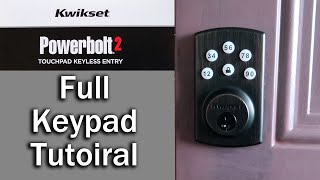 Kwikset Powerbolt 2 Smart Deadbolt Full KeyPad Tutorial [upl. by Ahsiei774]