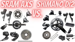 SHIMANO Di2 vs SRAM ETAP AXS PROS amp CONS OF BOTH GROUPS DURA ACE AND SRAM RED [upl. by Yentirb]