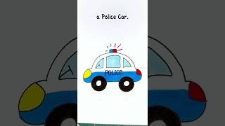 Draw 2 circles to Police Car easy drawing step by step for kids kids easydrawing stepbystep [upl. by Debora]