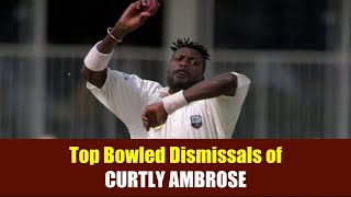 CURTLY AMBROSE  Compilation of Top Bowled Dismissals [upl. by Atinas]