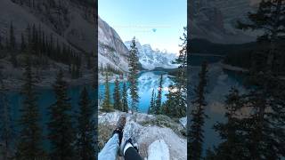 Moraine lake in Canada is so dreamy blue and beautiful nature discoverearth canada moraine [upl. by Ahsiekrats]