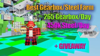 BEST STEEL FARM 265 GEARBOXES A DAY  Roblox Islands [upl. by Aselehc]