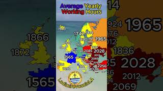 Average Yearly Working Hours average work statistics europe map [upl. by Aerdnaid]