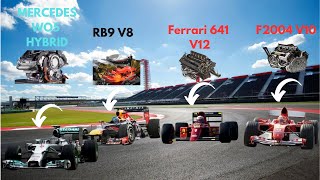 F1 V12 vs V10 vs V8 vs Hybrid [upl. by Siddra595]