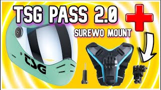 THE TSG PASS 2 0 AND SUREWO MOTORCYCLE HELMET MOUNT [upl. by Terrel]