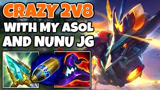 An absolutely crazy 2v8 on Aurelion Sol with Nunu Jungle  Pekin Woof [upl. by Ahsaet]