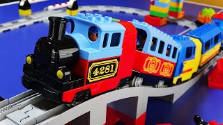 Lego Duplo train ☆ I played with many toy locomotives [upl. by Aracal]