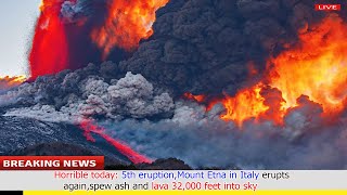 Today alert volcano Etna comback erupts spewing thick ash 1000 kilometers into the air [upl. by Westleigh71]