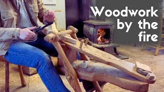 4 min Silent Woodworking in a Cozy Cabin [upl. by Karlis]