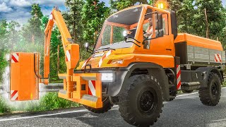 StraßenmeistereiSimulator Reinigung der Leitplanken mit dem UNIMOG  Preview 12 [upl. by Syverson]