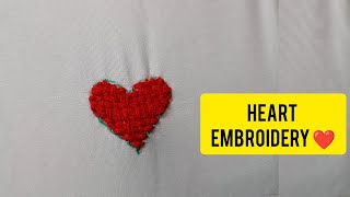 Heart Embroidery  Hand embroidery for beginners  Style by mahi [upl. by Airottiv]