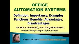 What is Office Automation System in MIS OAS  Examples Functions Benefits of Office Automation [upl. by Casanova821]