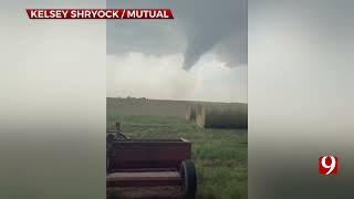 News 9 Viewer Captures Video Of Tornado In Mutual Okla May 25 2024 [upl. by Rudwik]