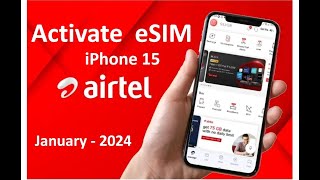 How To Activate Airtel eSIM in iPhone  2024  Airtel eSIM iPhone [upl. by Chernow]