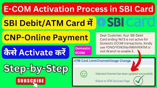 How to activate eCom in sbi debit card  how to activate sbi card for online payment [upl. by Htebiram]