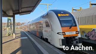 RRX Desiro HC trains in Aachen and Herzogenrath railway stations [upl. by Epilif]