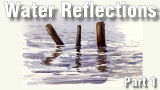 how to paint water reflections in watercolor 5 [upl. by Nonad618]