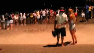 Reveillon no Guarujá na praia de Pitangueiras 2014 para 2015 queima de fogos ano novo [upl. by Ayokahs]