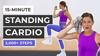 15Minute Standing Cardio Workout 2000 Steps No Repeats [upl. by Sholem]