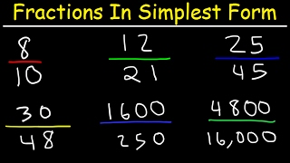 Reducing Fractions to Simplest Form [upl. by Naehgem]