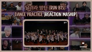 BTS Run BTS Dance Practice  Reaction mashup [upl. by Alrich]