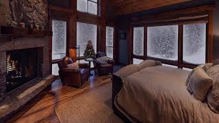 Relaxing Sounds RELAXING ATMOSPHERE WINTER WONDERLAND Beautiful Snow with Fireplace Crackling [upl. by Inele]