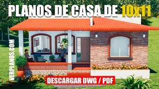 ✅ Plano de Casa ¡ECONÓMICA 🏡 2 Habitaciones ➜ DWG  PDF ¡PLANO GRATIS [upl. by Siriso]