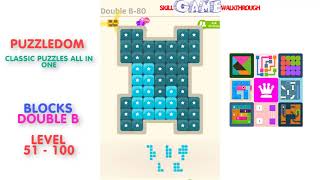 Puzzledom  Blocks Double B Level 51  100  Walkthrough [upl. by Vina970]