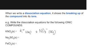 41 Dissociation Equations [upl. by Nnanaej]