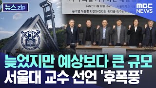 늦었지만 예상보다 큰 규모서울대 교수 선언 후폭풍 뉴스zipMBC뉴스 [upl. by Eresed]