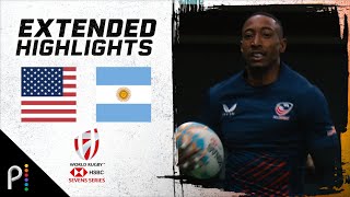 USA v Argentina  2024 HSBC WORLD RUGBY SEVENS HIGHLIGHTS  22524  NBC Sports [upl. by Esinyt]