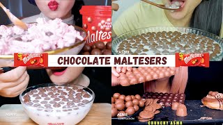 mukbangers eating chocolate maltesers  ASMR Compilation [upl. by Aseuqram]