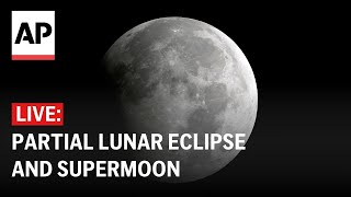 LIVE Watch the partial lunar eclipse and supermoon [upl. by Carlyn72]