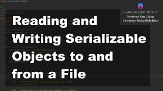 Java 2 Online Files04 Reading and Writing Serializable Objects to and from a File [upl. by Timms]