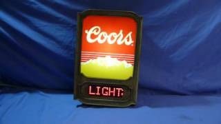 COORS Beer Sign 1981 LED Lights Motion Vintage Scrolling Bar [upl. by Jarib]