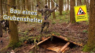 BAU EINES GRUBENSHELTER GRUBENHAUS  NaturBurschCraft [upl. by Detta]