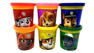 Paw Patrol PlayDoh Can Heads amp Surprise Toys Chase Rubble Zuma Marshall Rocky Skye [upl. by Odlo]