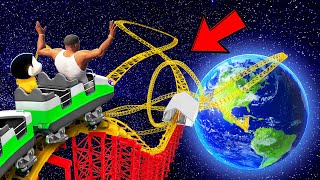 SHINCHAN AND FRANKLIN TRIED 1 VS 1 MILLION GIANT ROLLER COASTER FROM SPACE IN GTA 5 [upl. by Llenod762]