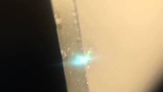 Drilling micro hole in glass using picosecond DPSS UV laser [upl. by Jepum]