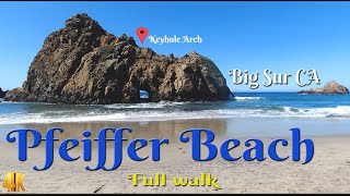 Pfeiffer Beach  Keyhole Arch full walk in Big Sur CA in 4K [upl. by Fidellia426]