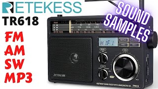 Retekess TR618 Portable FM AM SW MP3 Radio Review  Sound test [upl. by Ahseile]