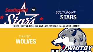 20240920  U15BB  Southpoint Stars vs Whitby Wolves  OFC2 [upl. by Lever]