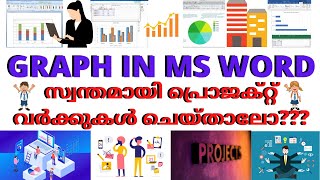 How to Create Graph in MS Word  Project Works in MS Word Malayalam  Ideal Express [upl. by Oiramej725]