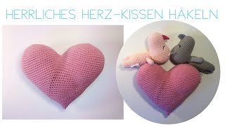 Kleines herzförmiges Kissen häkeln [upl. by Anthia]