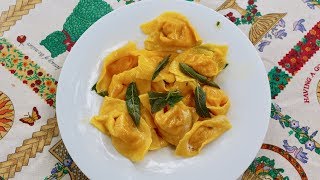 How to Make Pumpkin Ravioli or Cappellacci di Zucca  Pasta Grannies [upl. by Aivatnahs692]