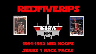 19911992 NBA Hoops Series 1 Rack Packs [upl. by Cirdahc]