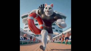 cat saves baby ai cat ultraman funny kucing cute story catlover cutecat funny [upl. by Alister648]